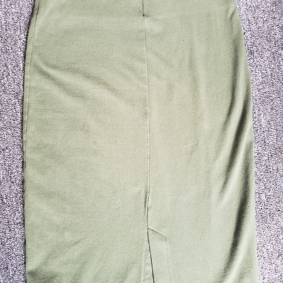Olive Green Midi Skirt - Picture 2 of 3